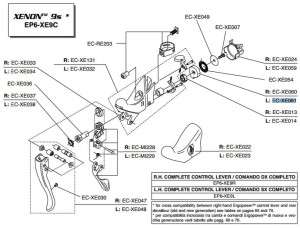 Campagnolo tuleja zwijania linki XENON lewa