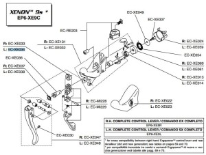 Campagnolo tuleja zapadkowa klamki XENON - lewa