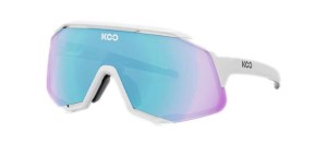 Okulary rowerowe Koo Demos białe / turkusowe lustrzane soczewki