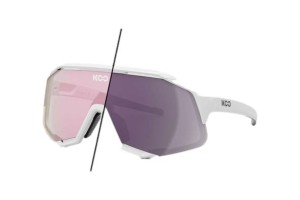 Okulary rowerowe Koo Demos białe / różowe fotochromowe soczewki 