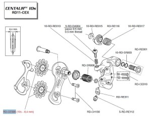 Campagnolo kółka do przerzutki 10s 8.4mm CENTAUR