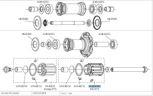 Campagnolo bębenek piasty - oś 12mm HG 11s